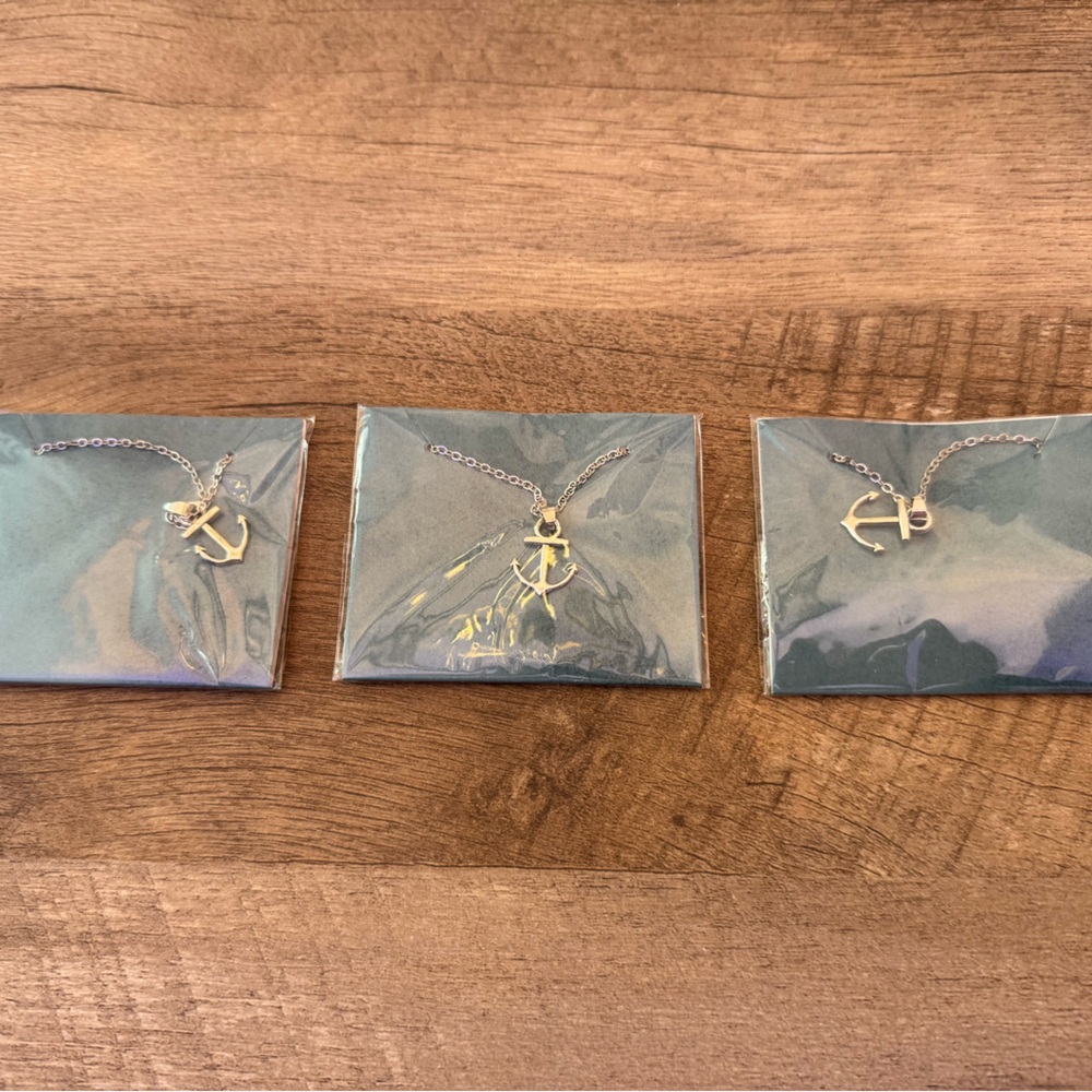 Silver Anchor Necklace Set - 3 NEW Effy Anchor Pendants Silver Tone